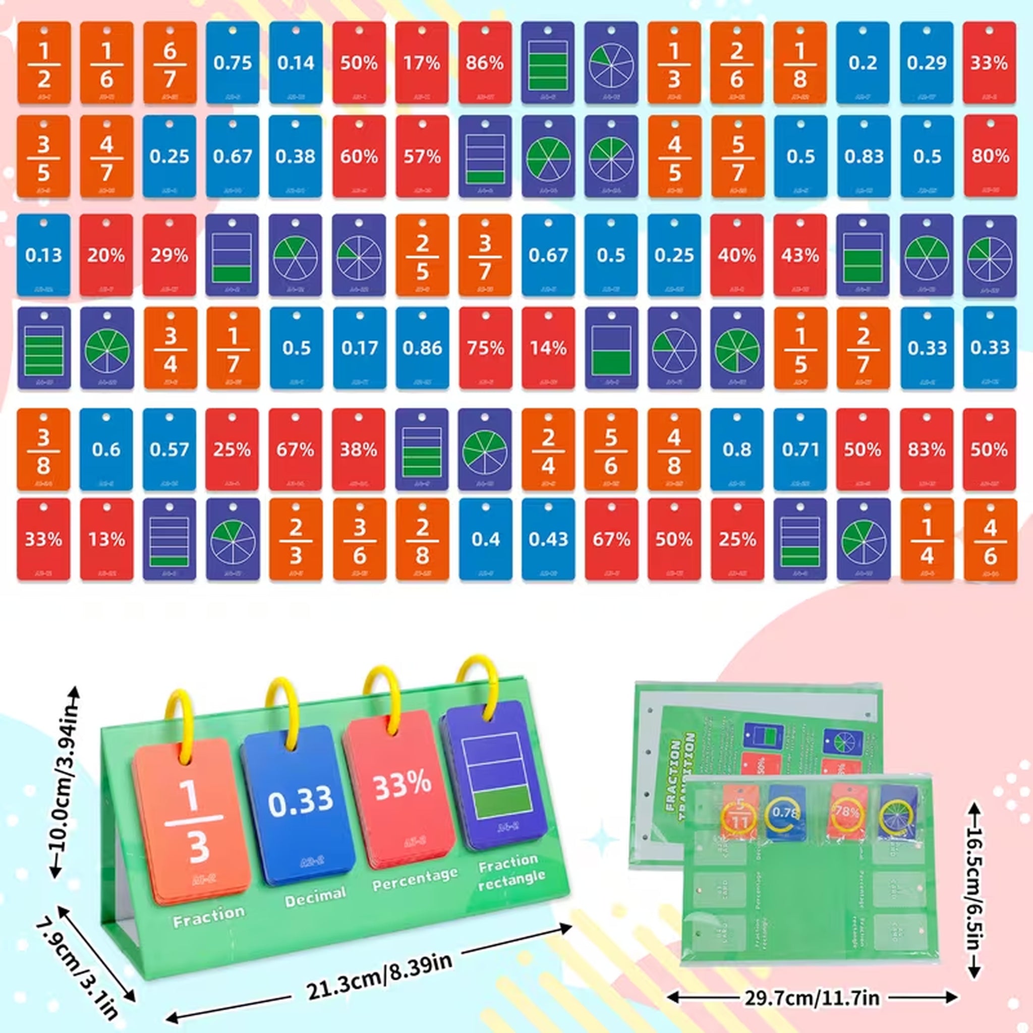 Fraction Flip Chart Math Tools - Discover Fractions, Decimals & Percentages