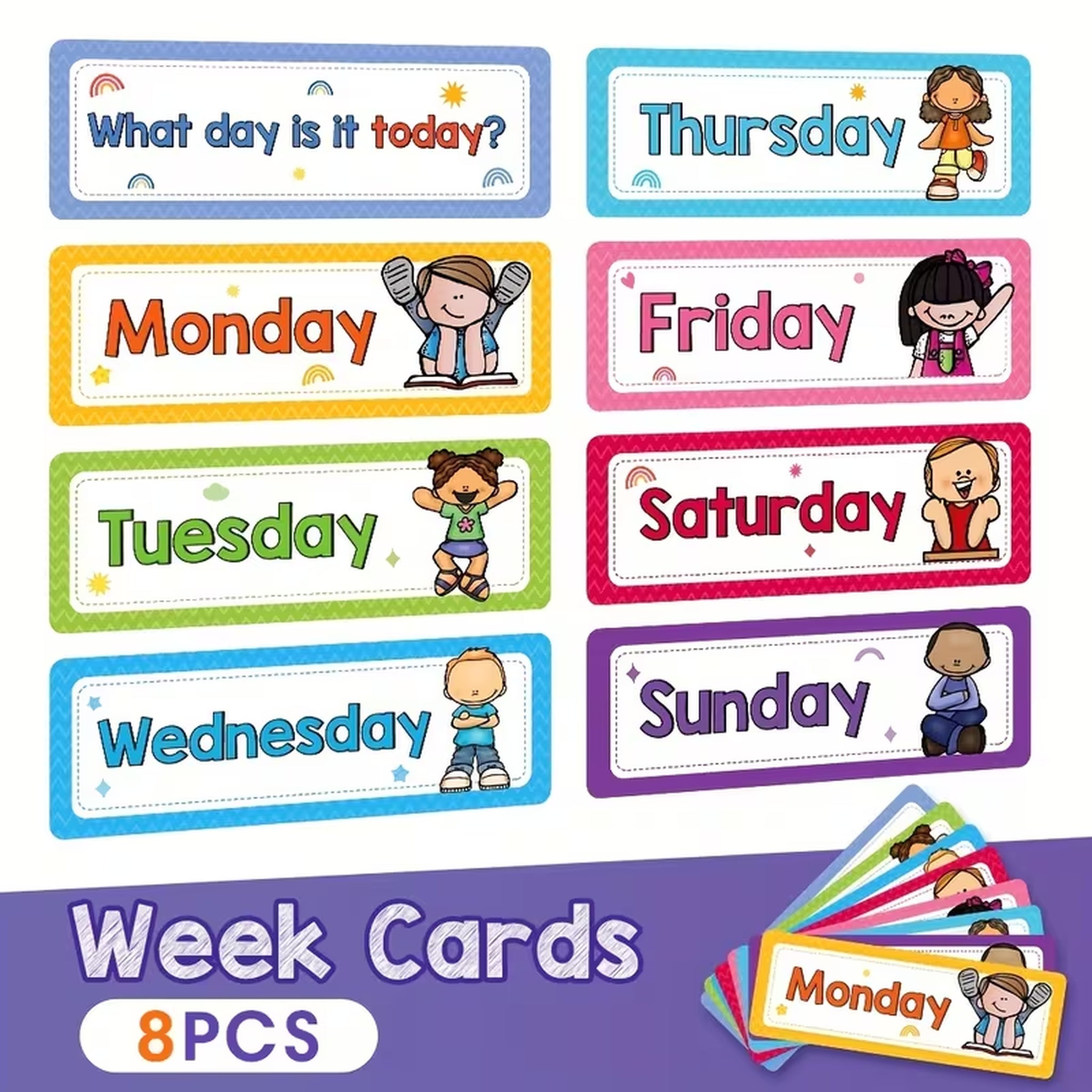 Headliners Set Day of the Week & Seasonal Weeks Learning Cards