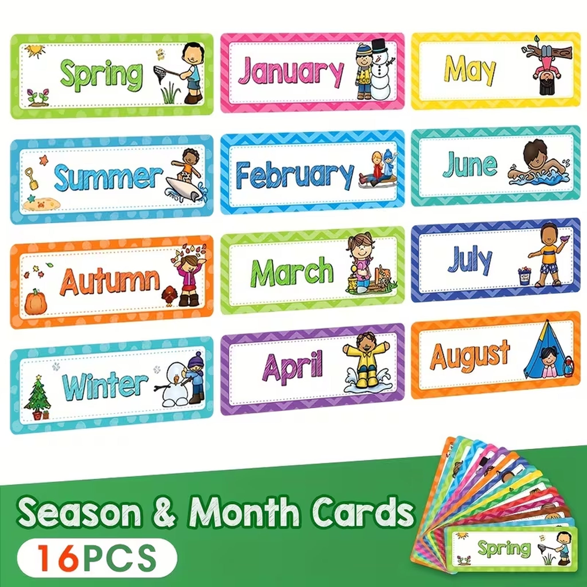 Headliners Set Day of the Week & Seasonal Weeks Learning Cards