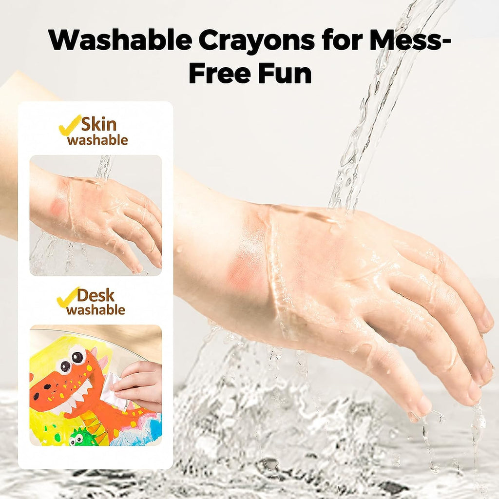 JarMelo Jumbo Crayons for Toddlers, Twist Joy Washable Crayon (12 Ct)