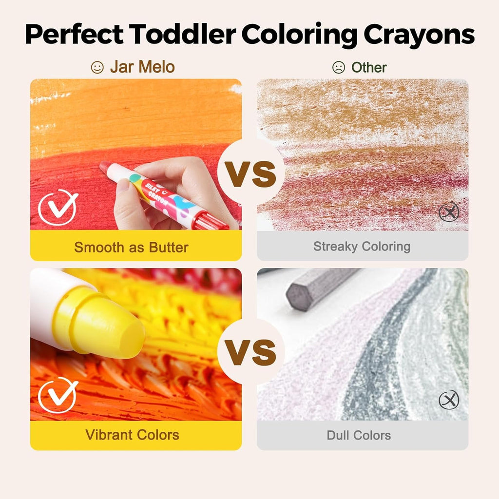 Jar Melo Jumbo Crayons for Toddlers, Twist Joy Washable Crayon (24 Ct)