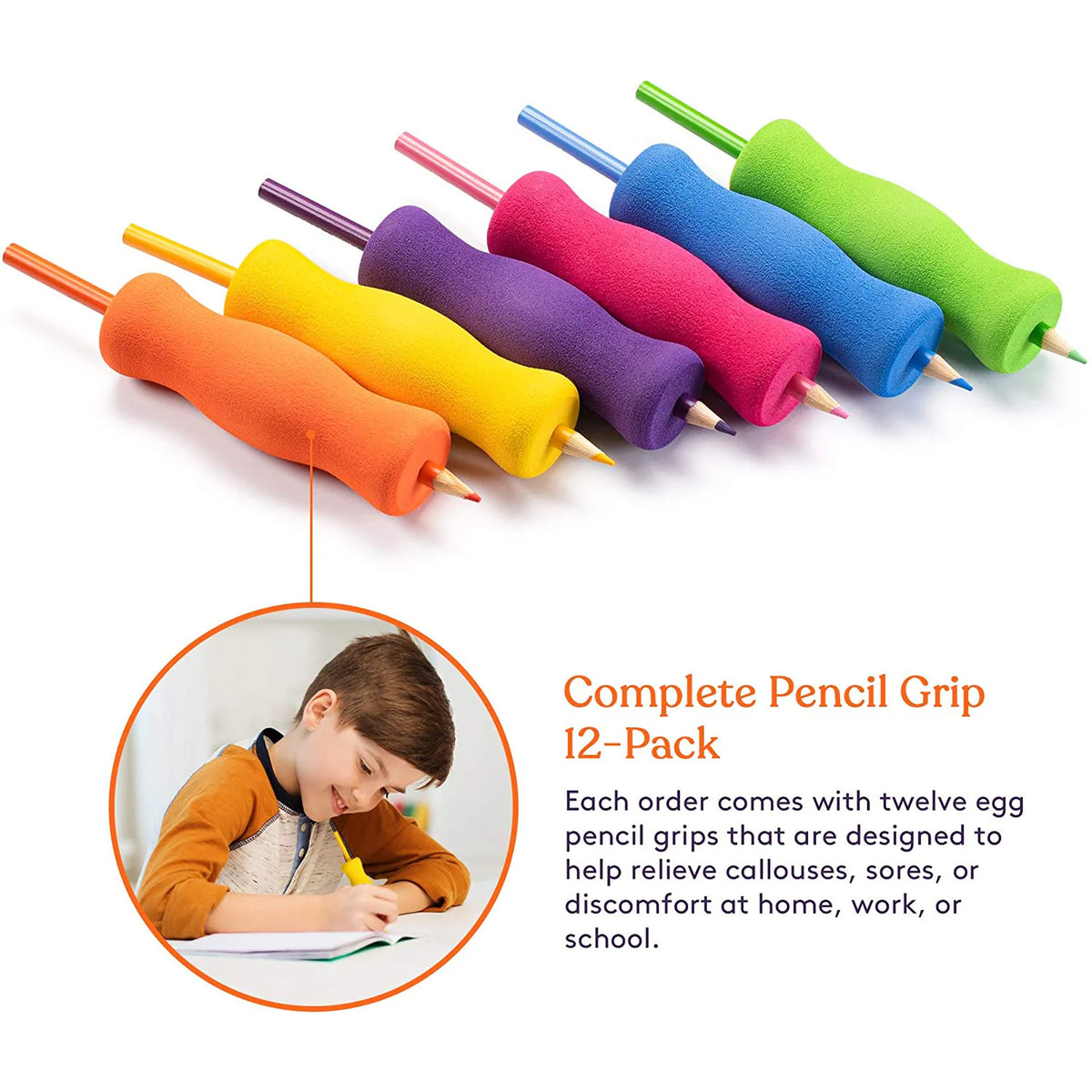 Special Supplies - Long Foam Pencil Grips for Kids and Adults