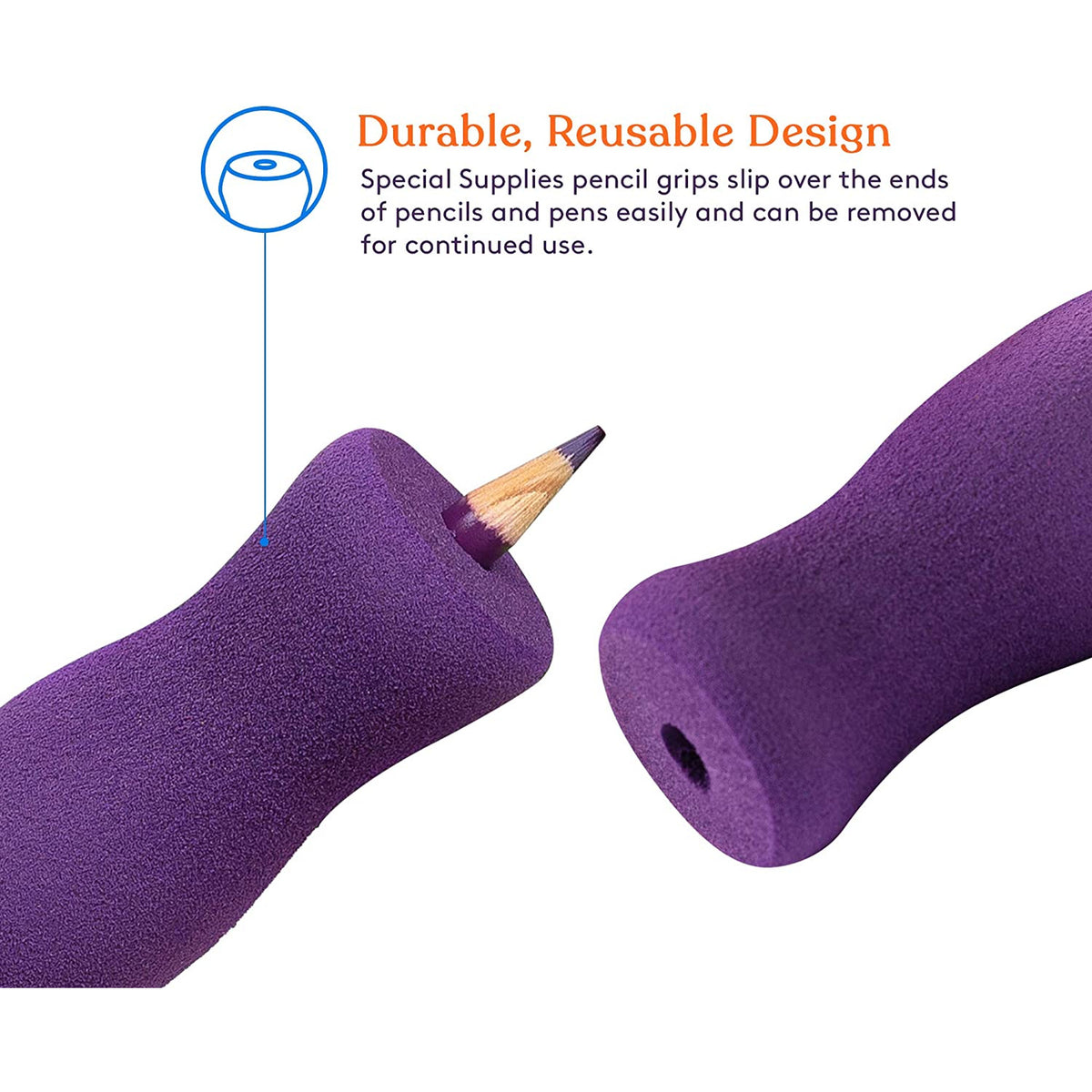 Special Supplies - Long Foam Pencil Grips for Kids and Adults