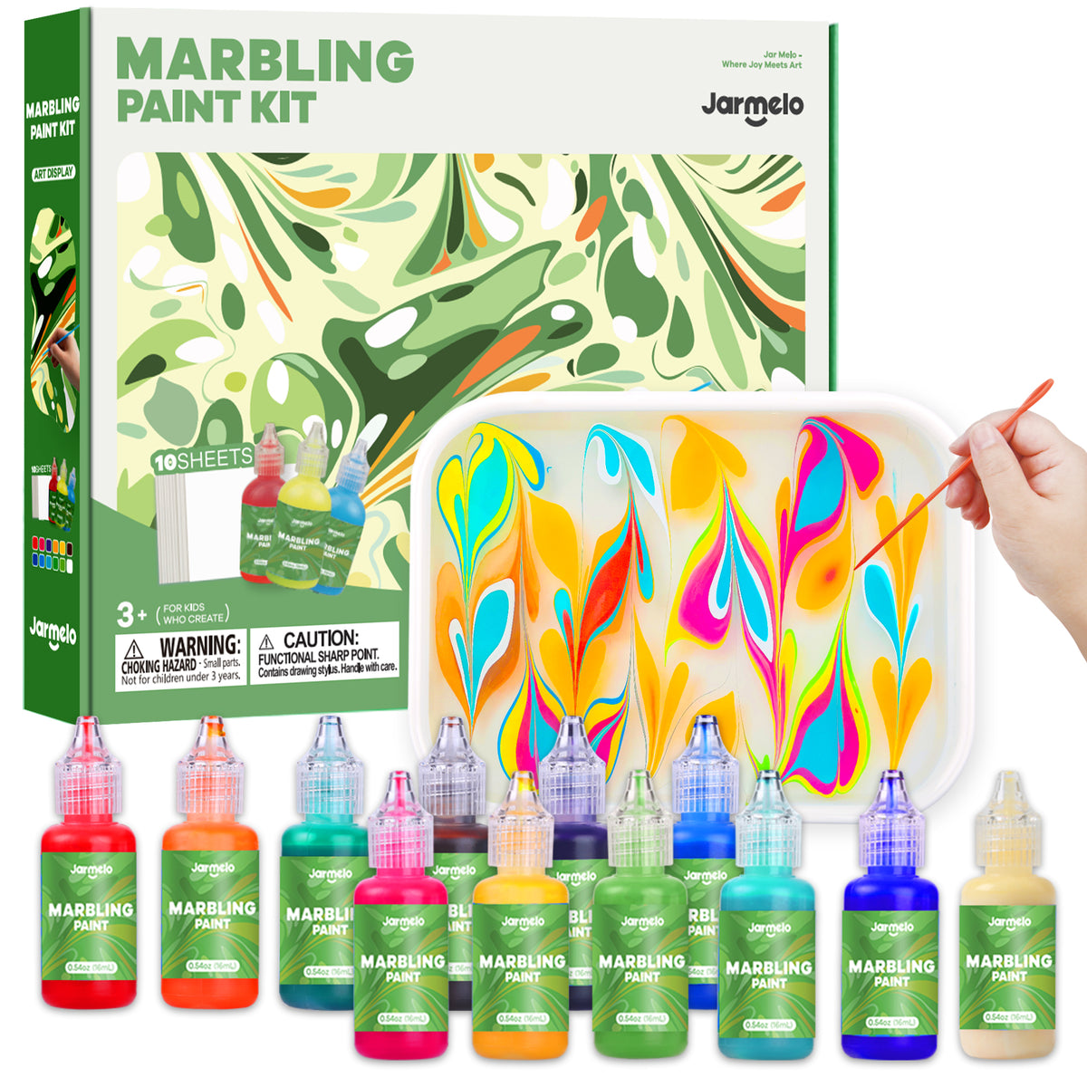 Jarmelo - Marbling Paint Kit - 12 Colors