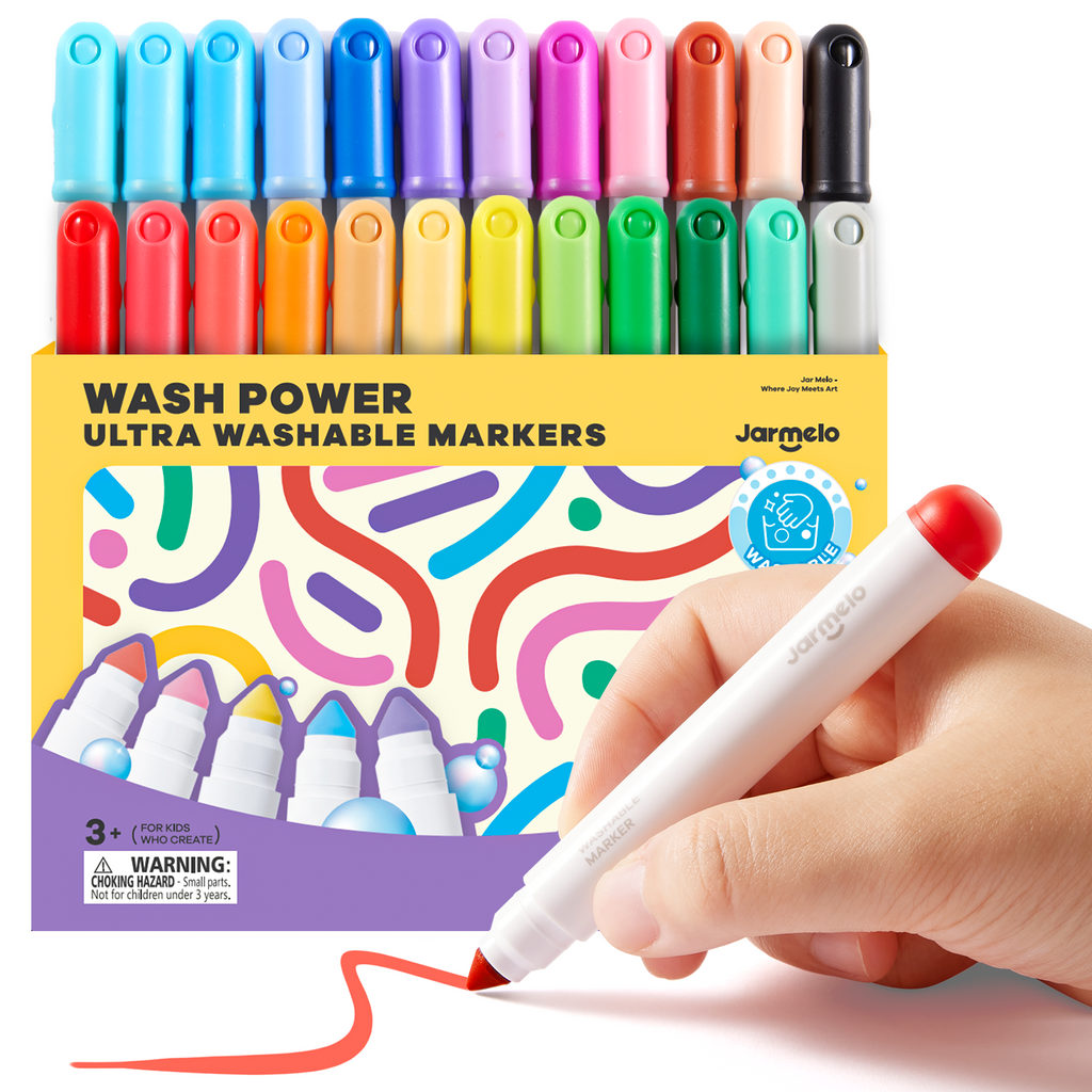 Jarmelo - Washable Markers for Kids Toddlers (24 Ct.)
