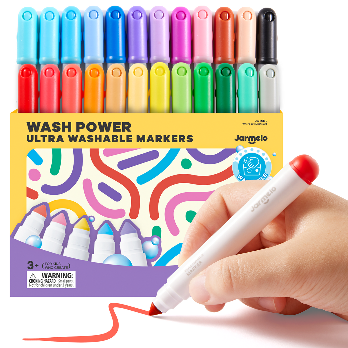 Jarmelo - Washable Markers for Kids Toddlers (24 Ct.)