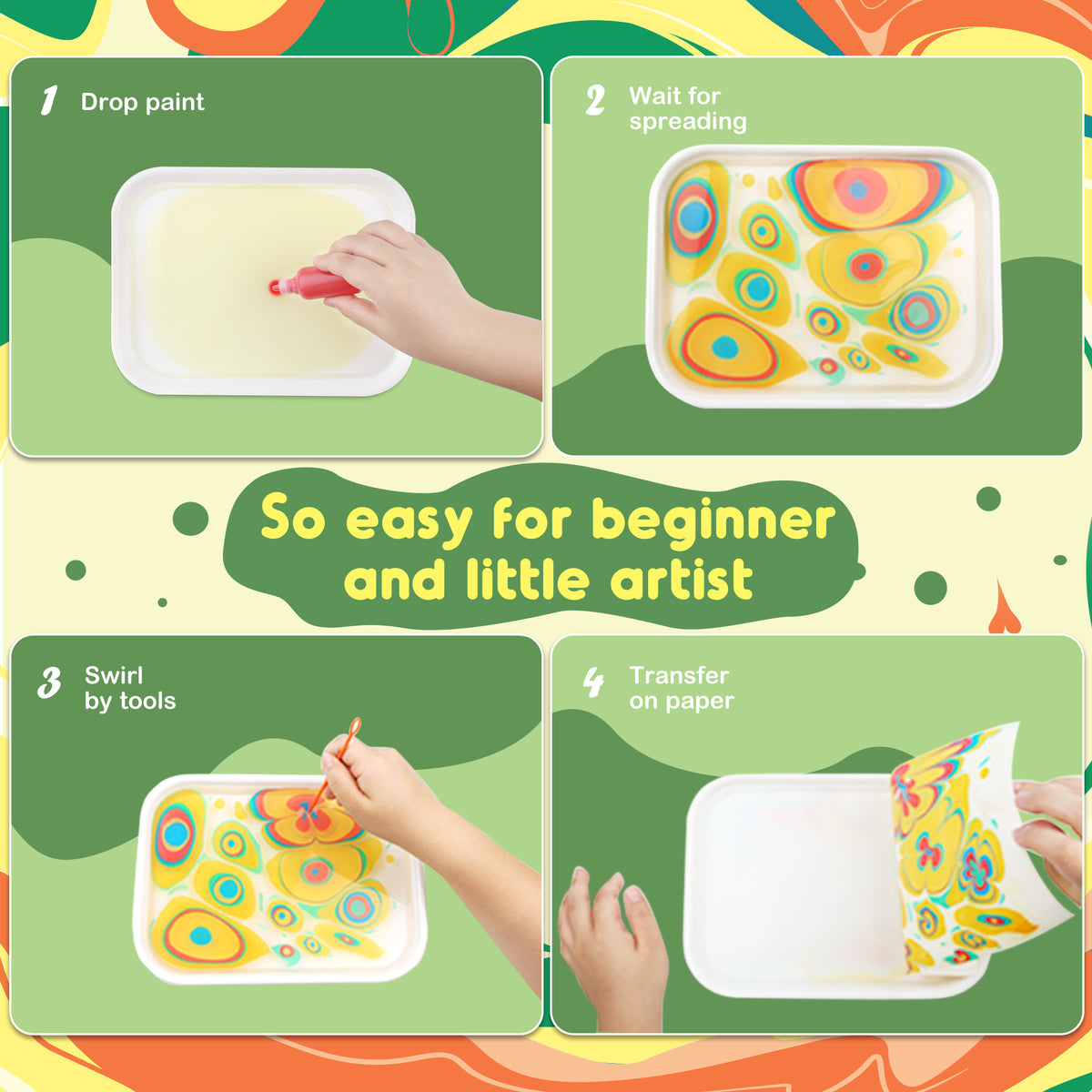 Jarmelo - Marbling Paint Kit - 12 Colors
