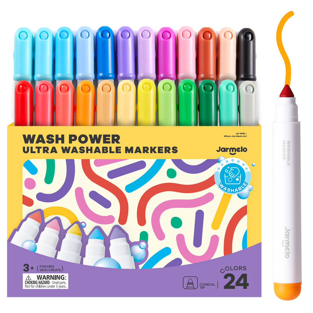 Jarmelo - Washable Markers for Kids Toddlers (24 Ct.)