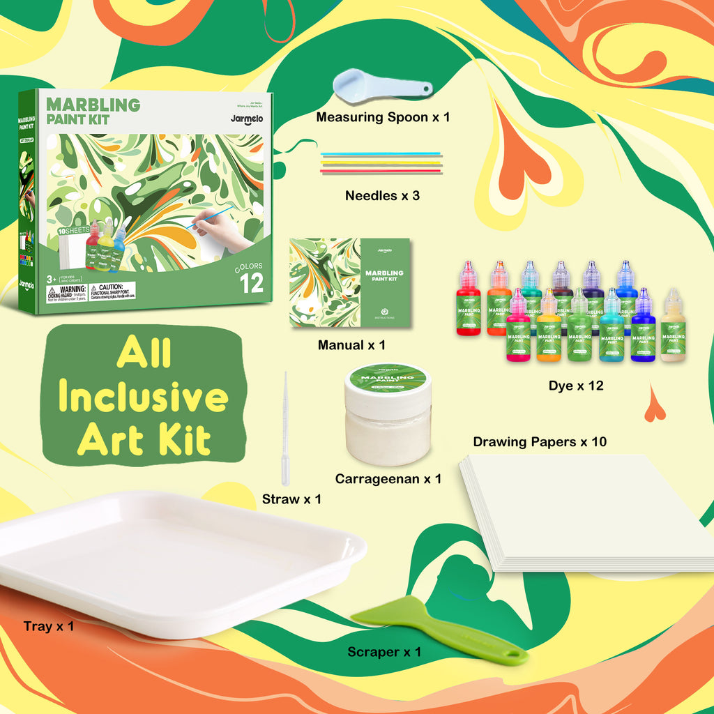 Jarmelo - Marbling Paint Kit - 12 Colors