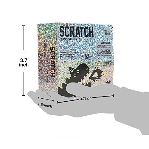 Jarmelo - Scratch Art Notes Set-Silver Hologram Glitter