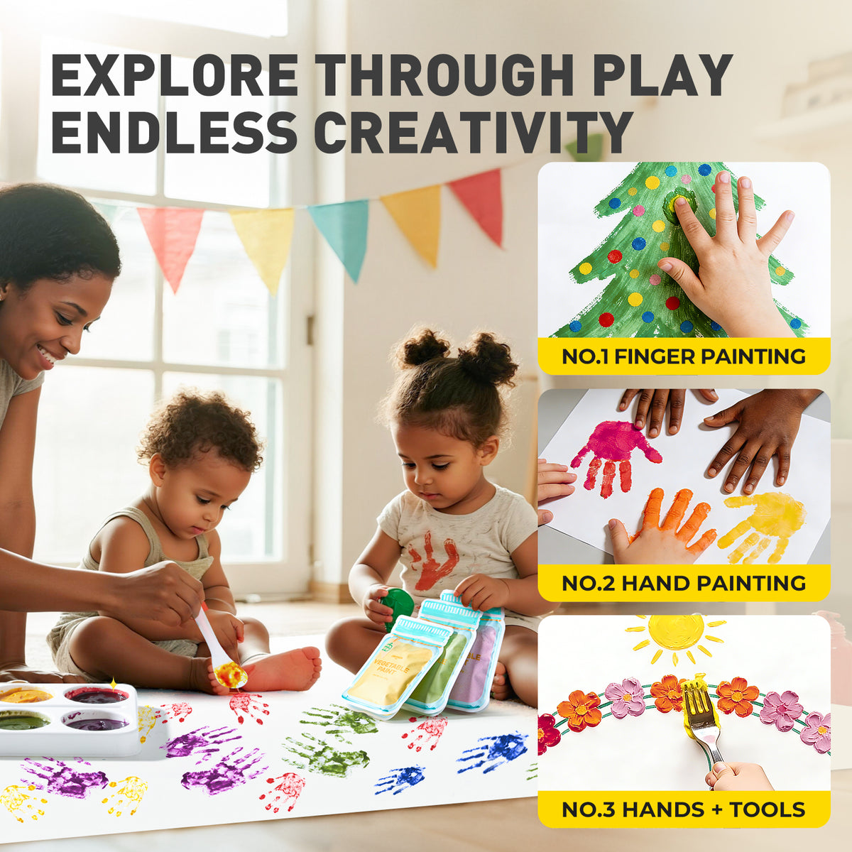 Jarmelo - Washable Finger Paints Powder (10 Ct.)