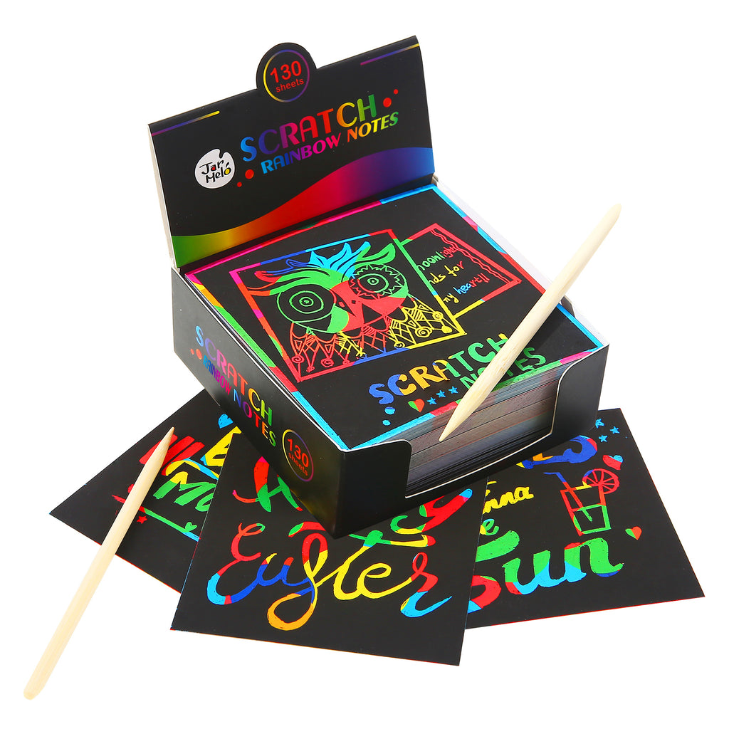 Jarmelo - Scratch Art Notes Set - Rainbow