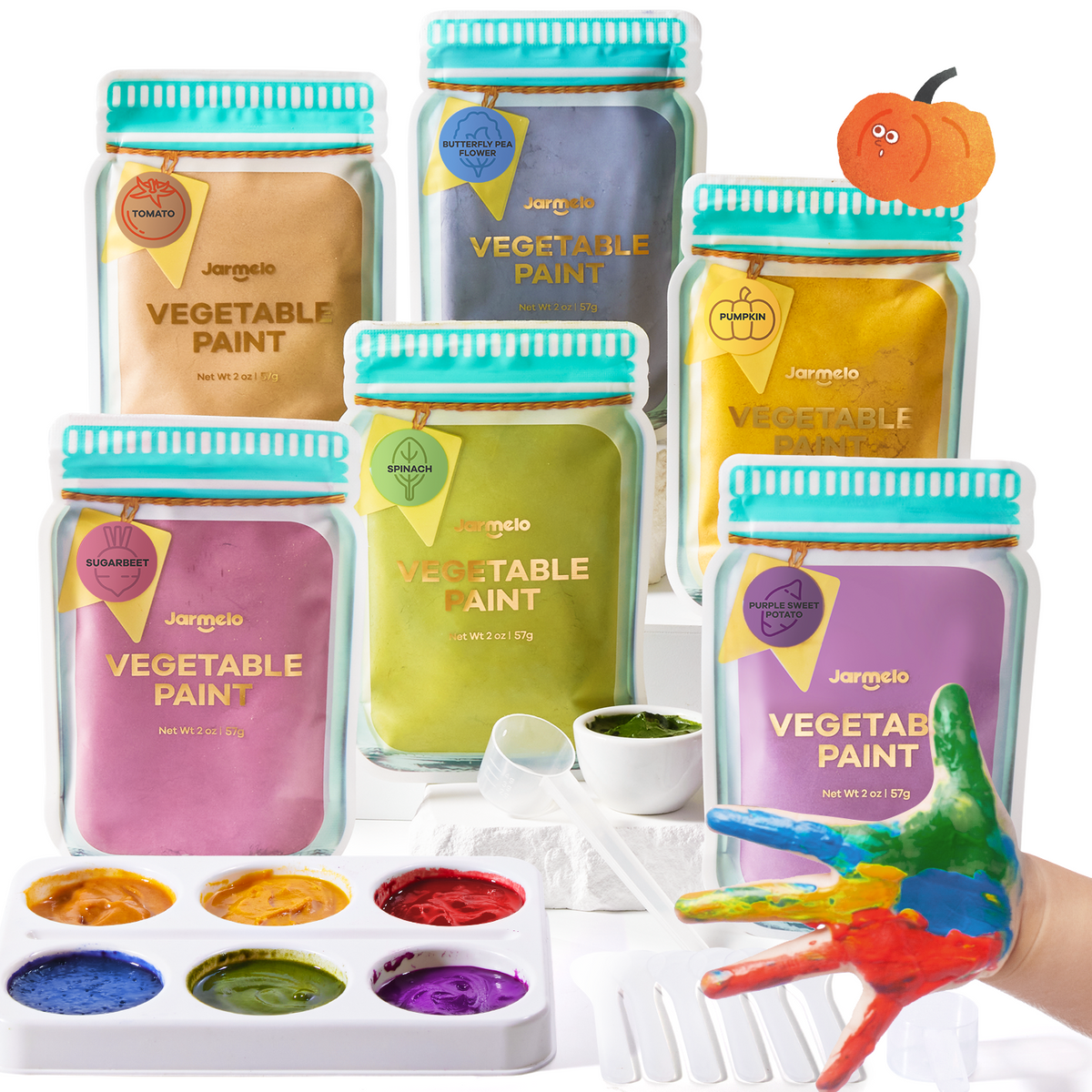 Jarmelo - Washable Finger Paints Powder (6 Ct.)