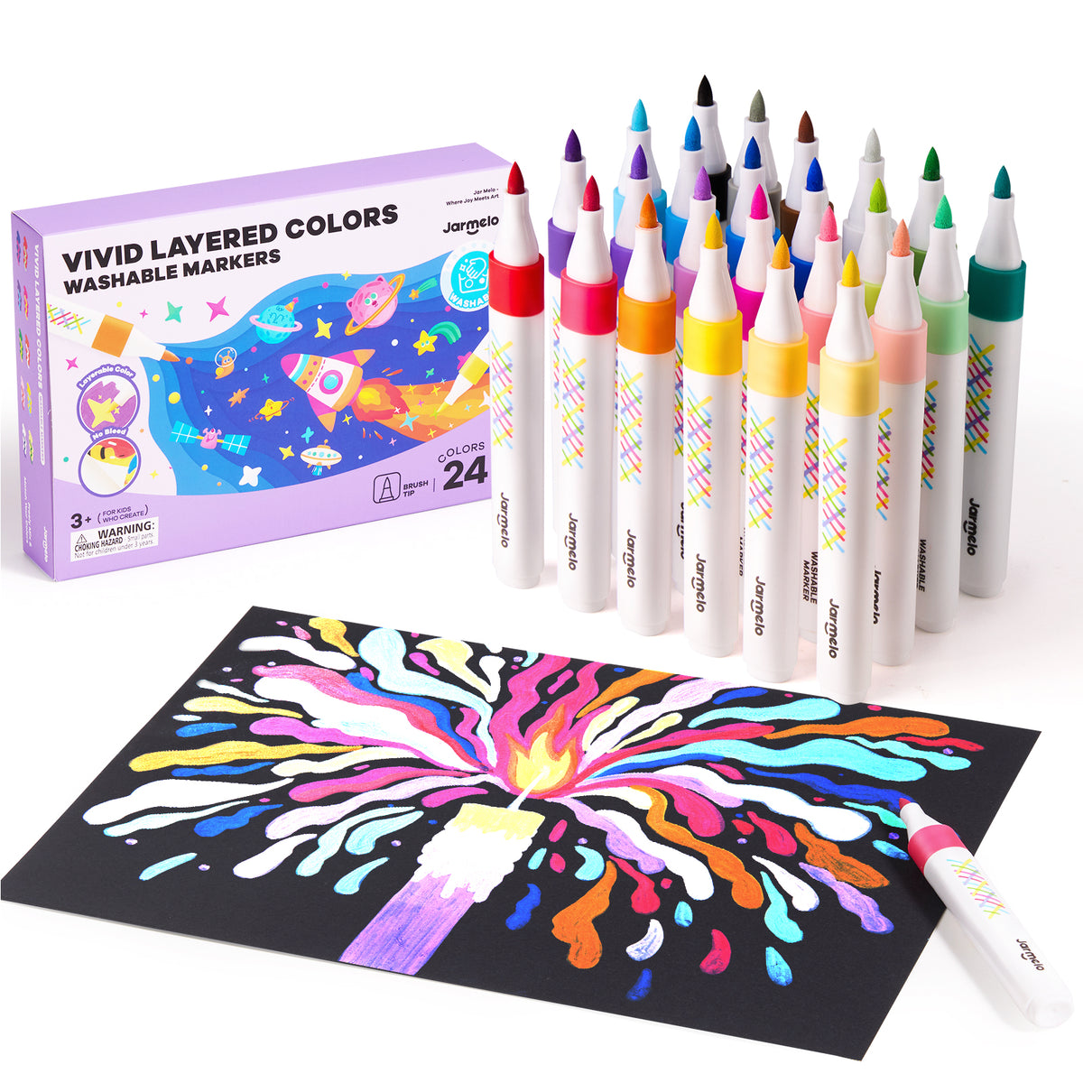 Jarmelo - Super Washable Blendable Markers (24 Ct.)