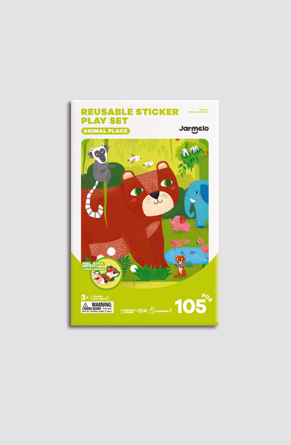 Jarmelo - Reusable Sticker Play Set - Animal Place