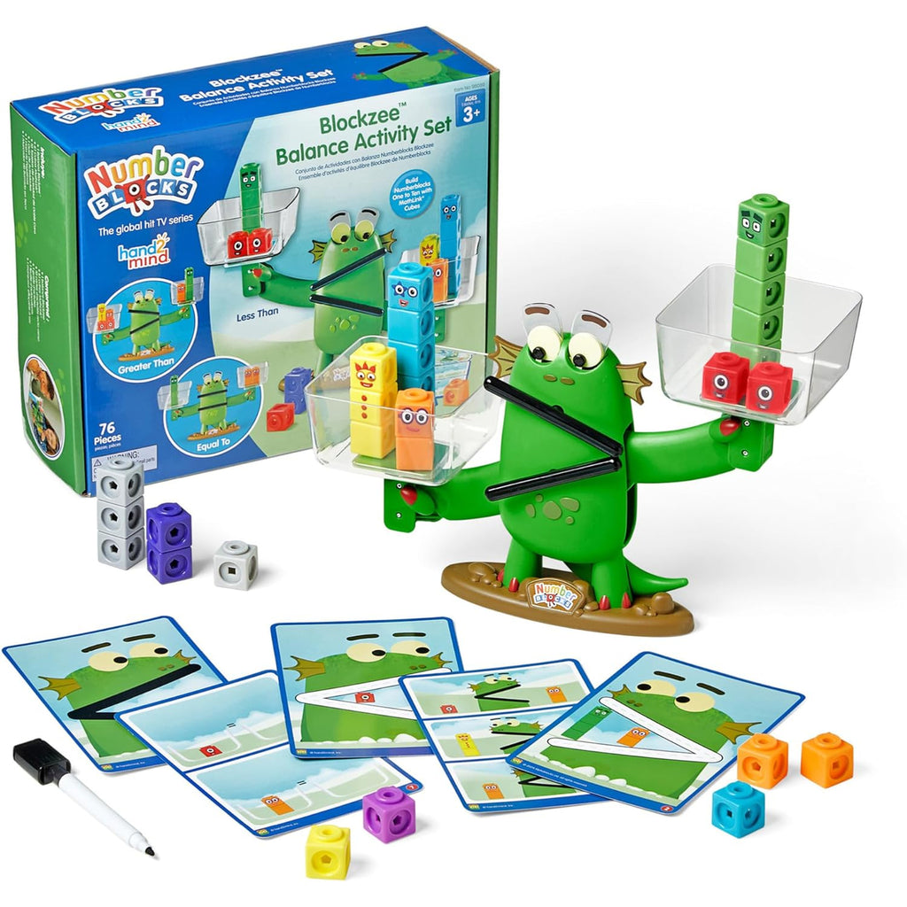 hand2mind - Numberblocks Blockzee Balance Activity Set, ﻿61 MathLink Cubes