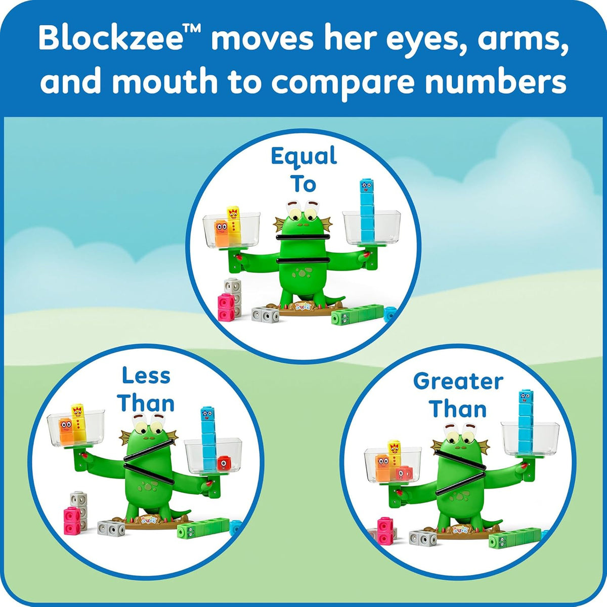 hand2mind - Numberblocks Blockzee Balance Activity Set, ﻿61 MathLink Cubes