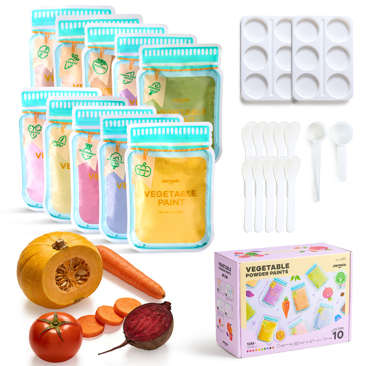 Jarmelo - Washable Finger Paints Powder (10 Ct.)