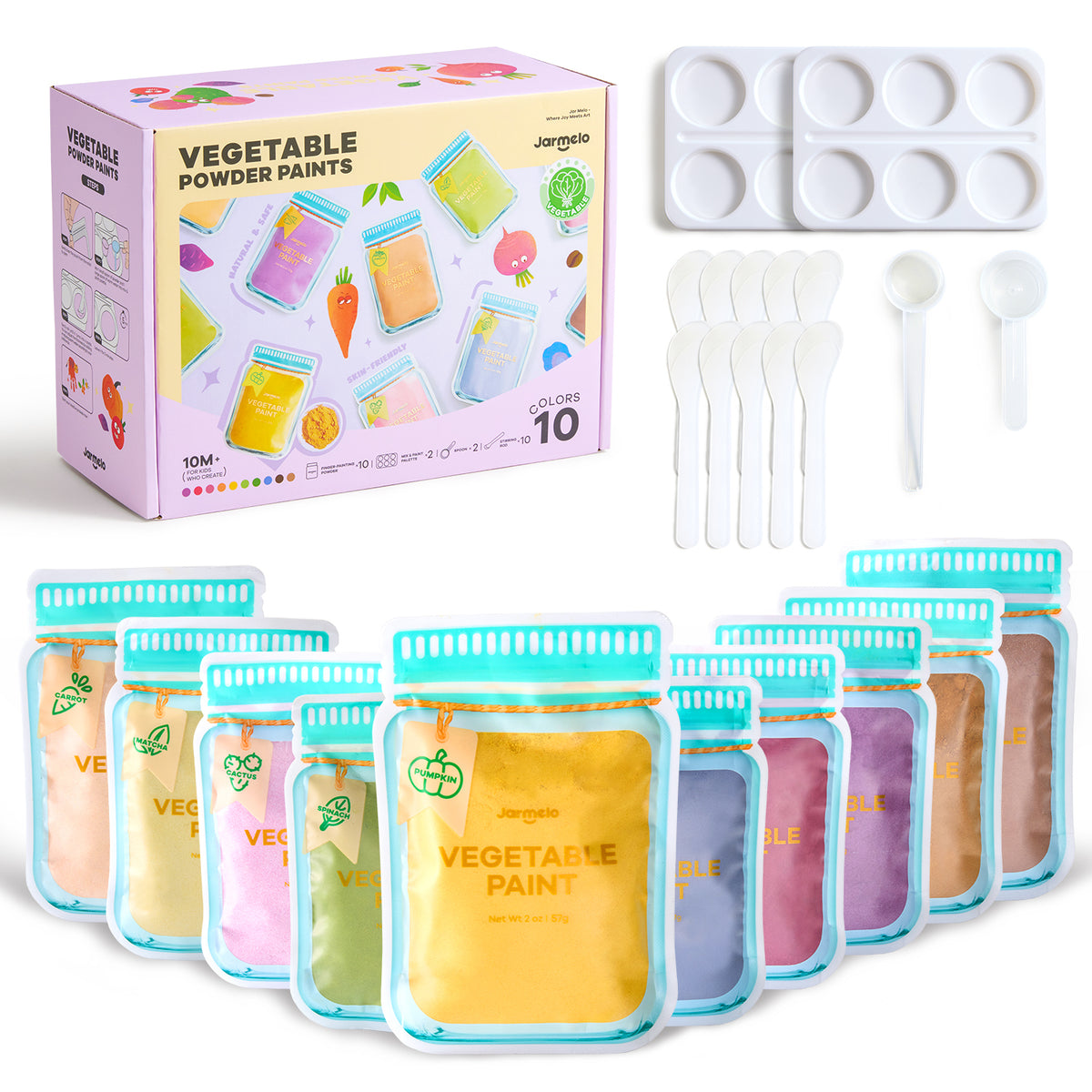 Jarmelo - Washable Finger Paints Powder (10 Ct.)