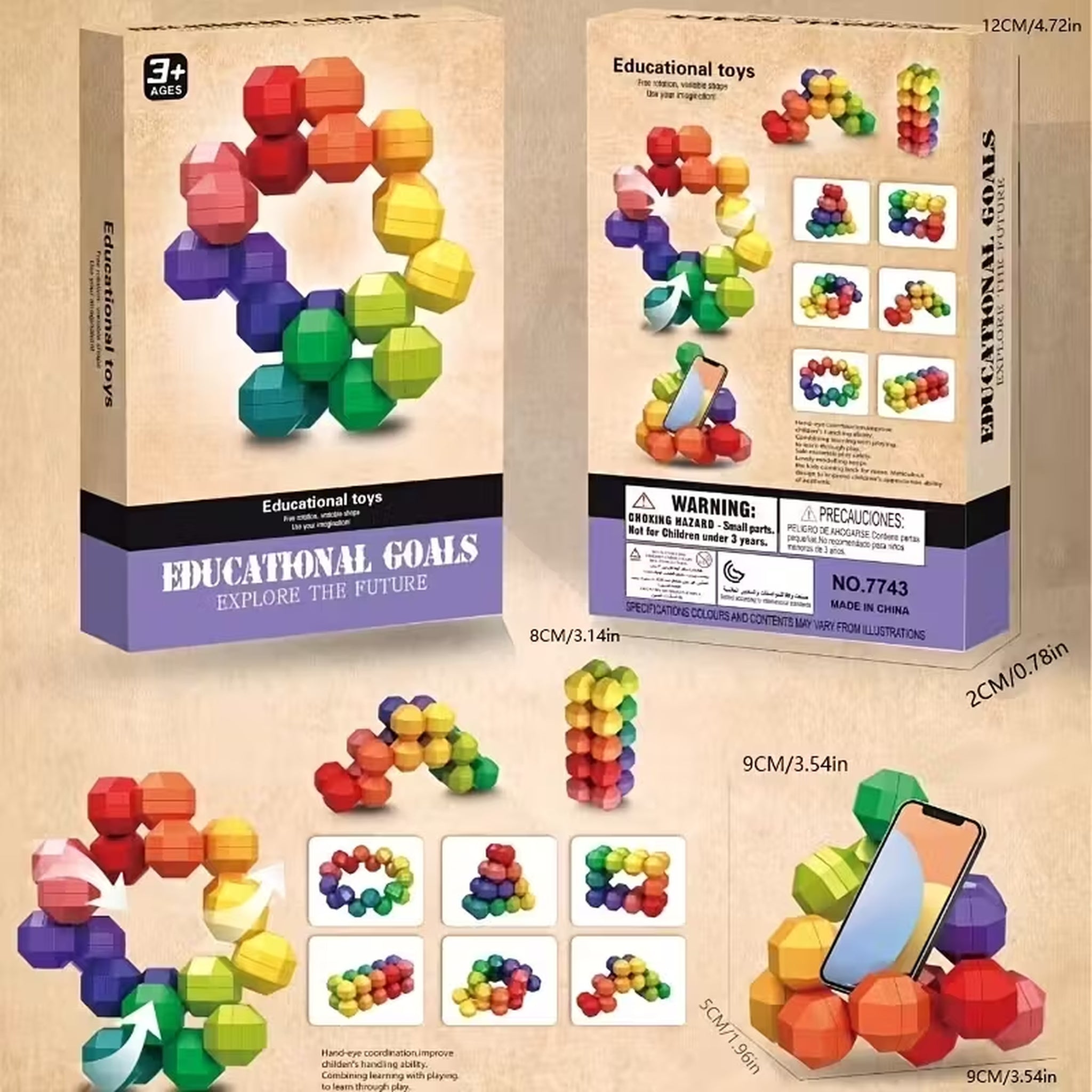 Plastic Toy Magic Cube, 3D Puzzle DIY Educational