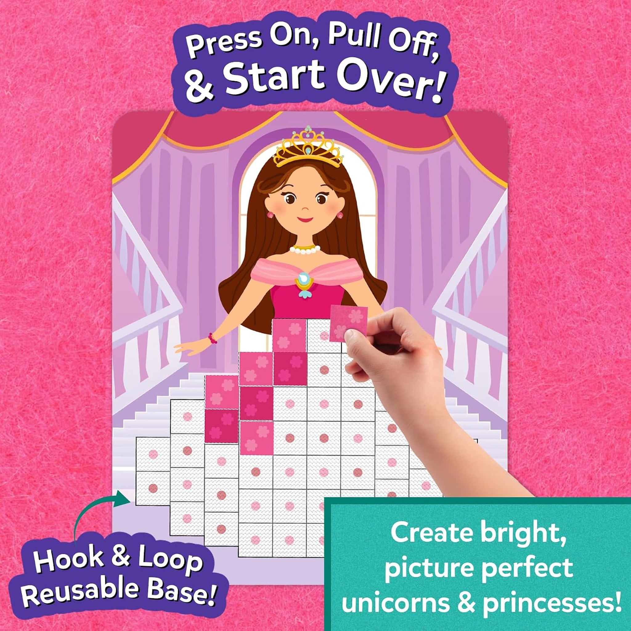 Felt Fun - Reusable Mosaic 3D Craft Kit, 400 Felt Squares