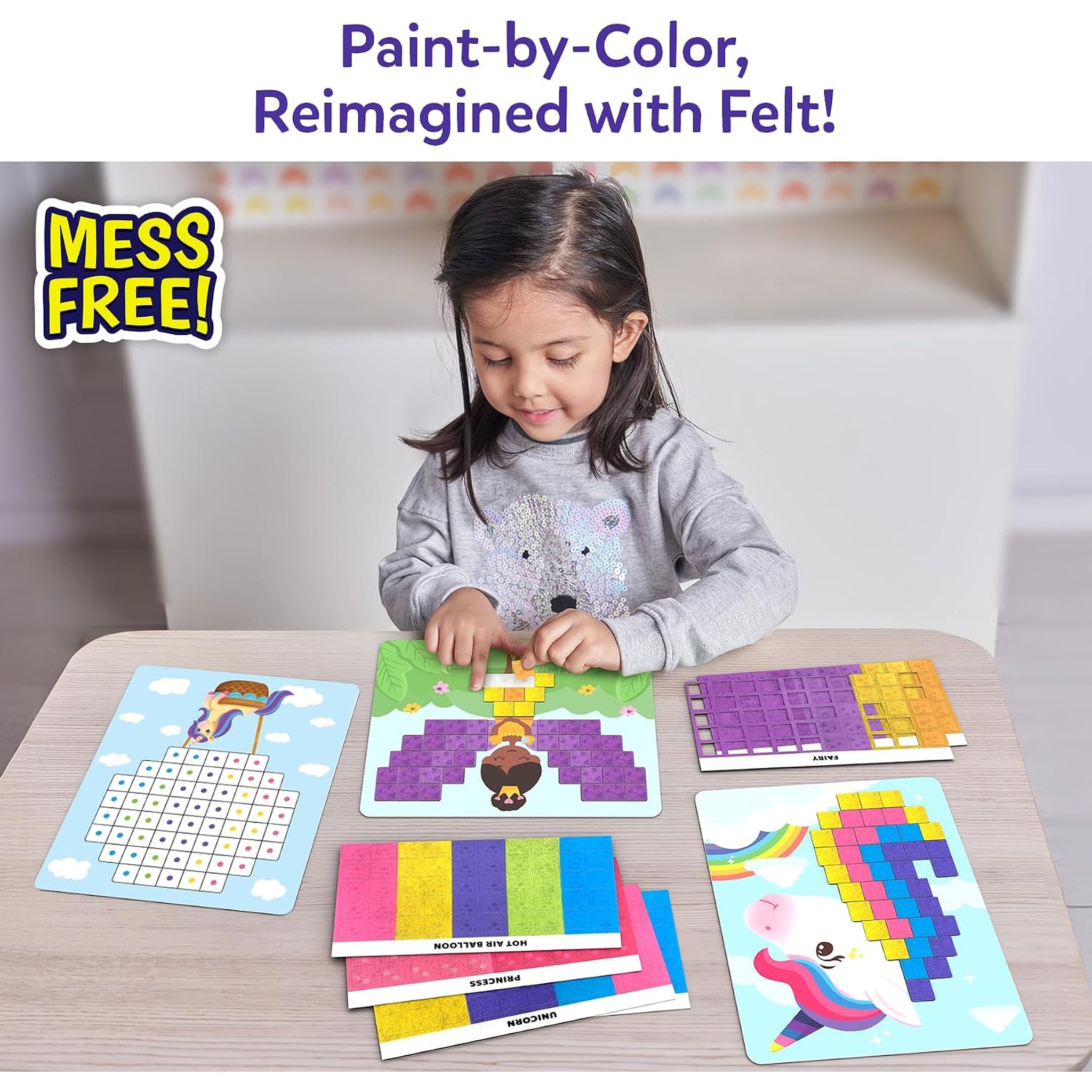 Felt Fun - Reusable Mosaic 3D Craft Kit, 400 Felt Squares