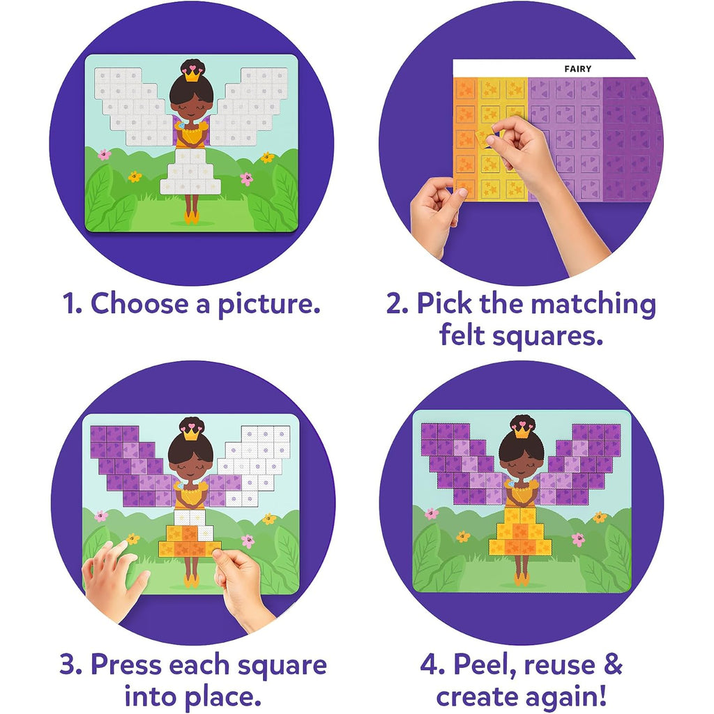 Felt Fun - Reusable Mosaic 3D Craft Kit, 400 Felt Squares