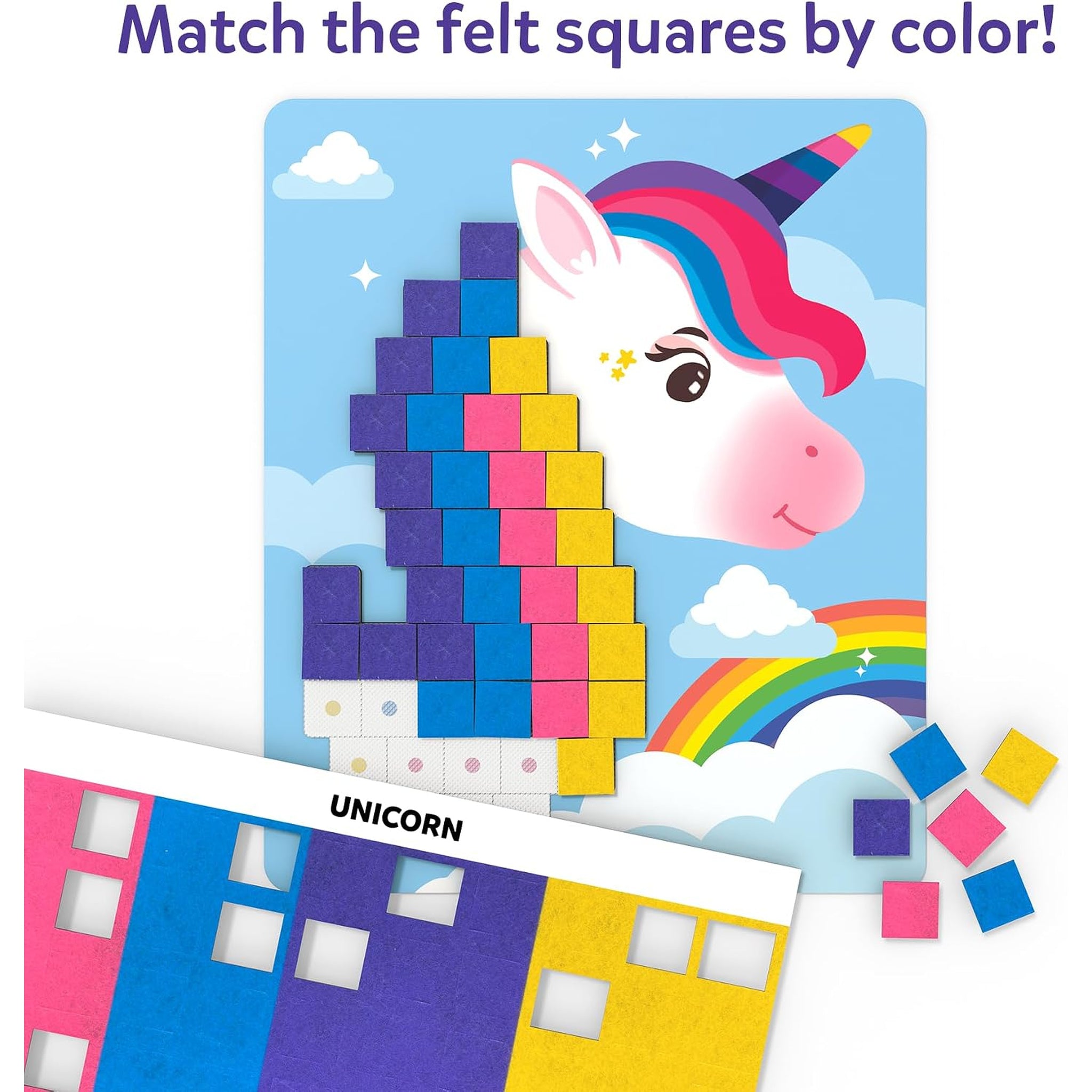 Felt Fun - Reusable Mosaic 3D Craft Kit, 400 Felt Squares