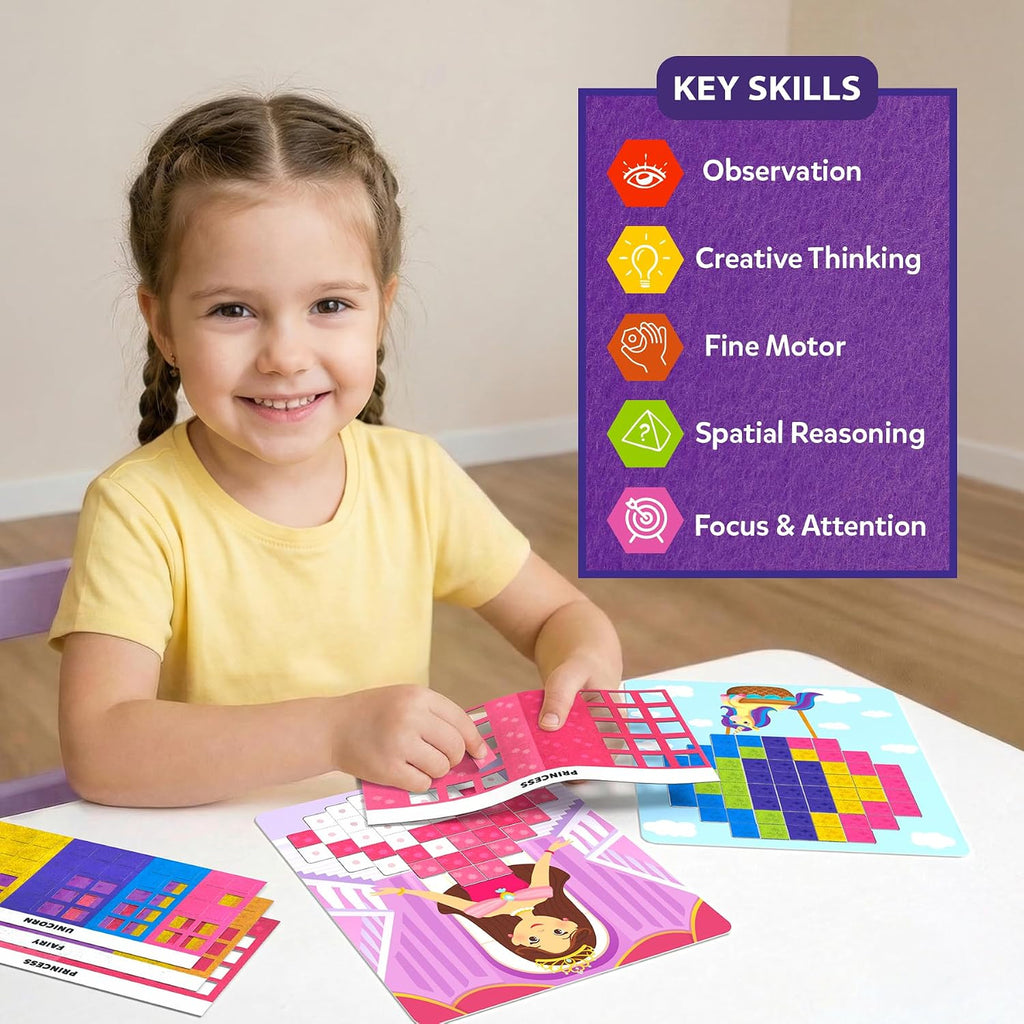 Felt Fun - Reusable Mosaic 3D Craft Kit, 400 Felt Squares