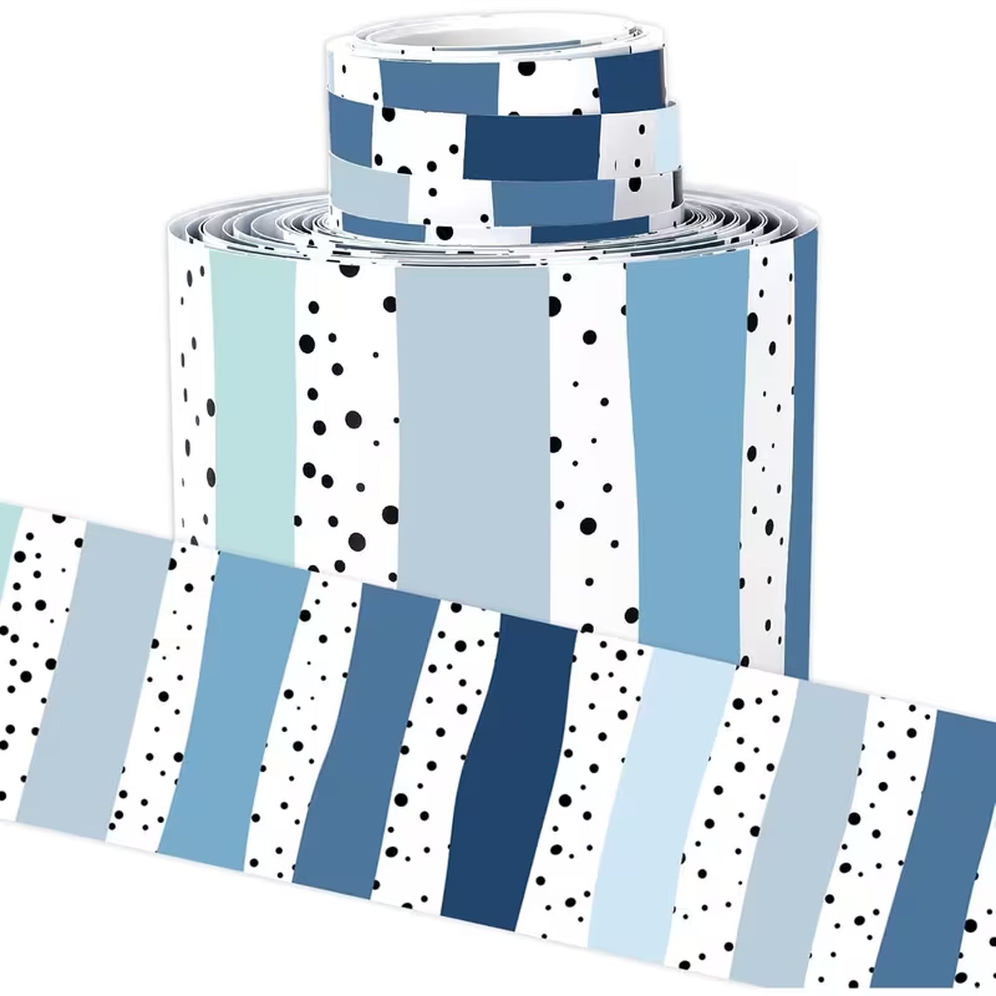 Blue Dot Stripe Die-Cut Trim Bulletin Board Borders