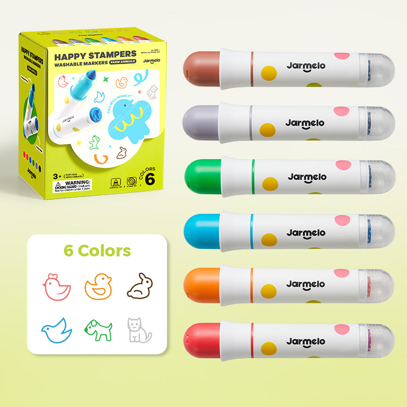 Jarmelo - Happy Stampers Washable Markers - (6 Ct.)