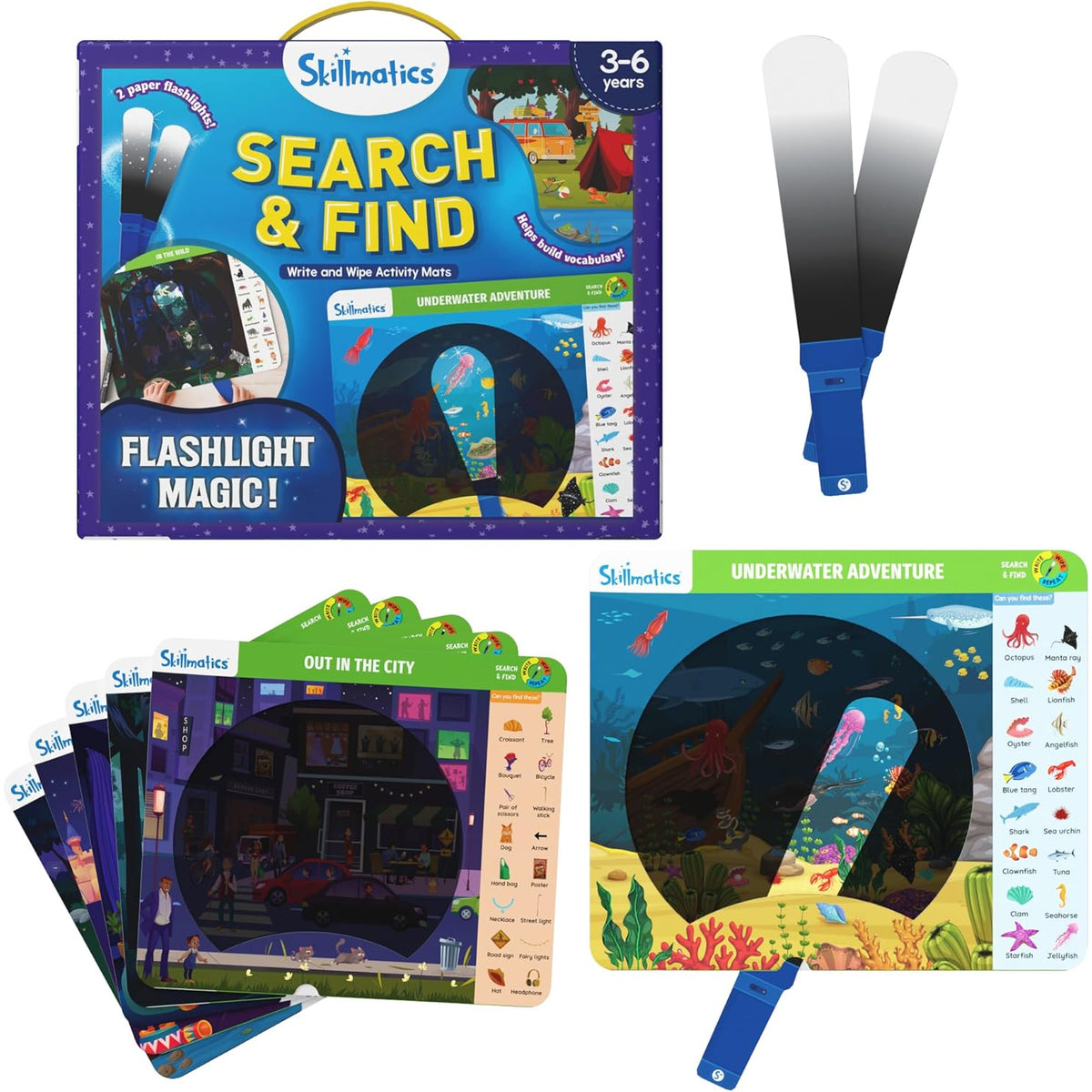 Skillmatics - Write & Wipe - Search and Find Flashlight Magic