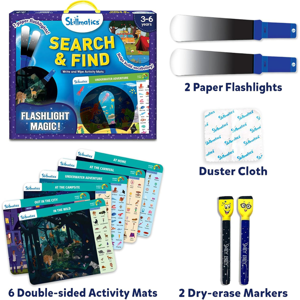 Skillmatics - Write & Wipe - Search and Find Flashlight Magic