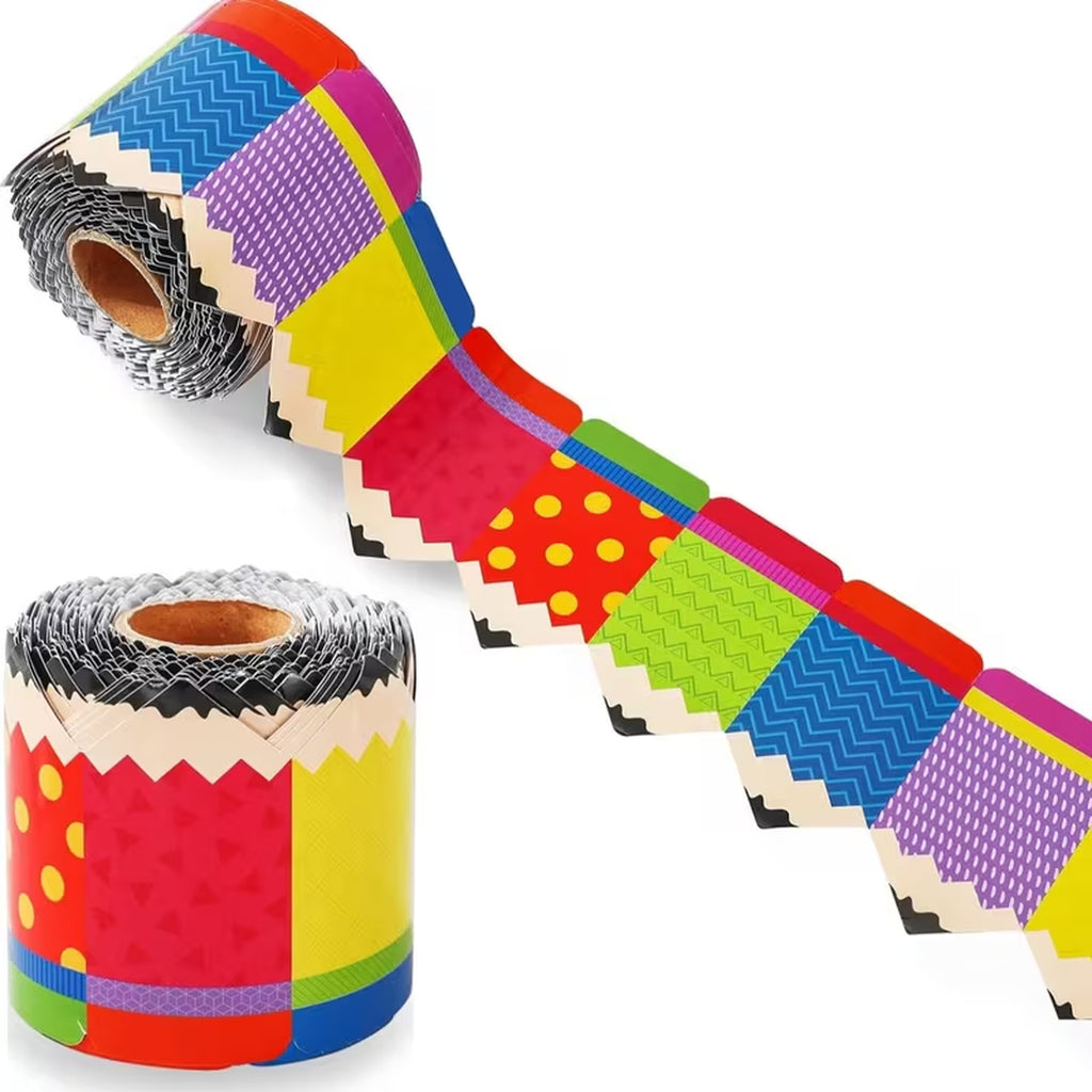 Colorful Cartoon Pencil-Shaped Trim for Bulletin Boards