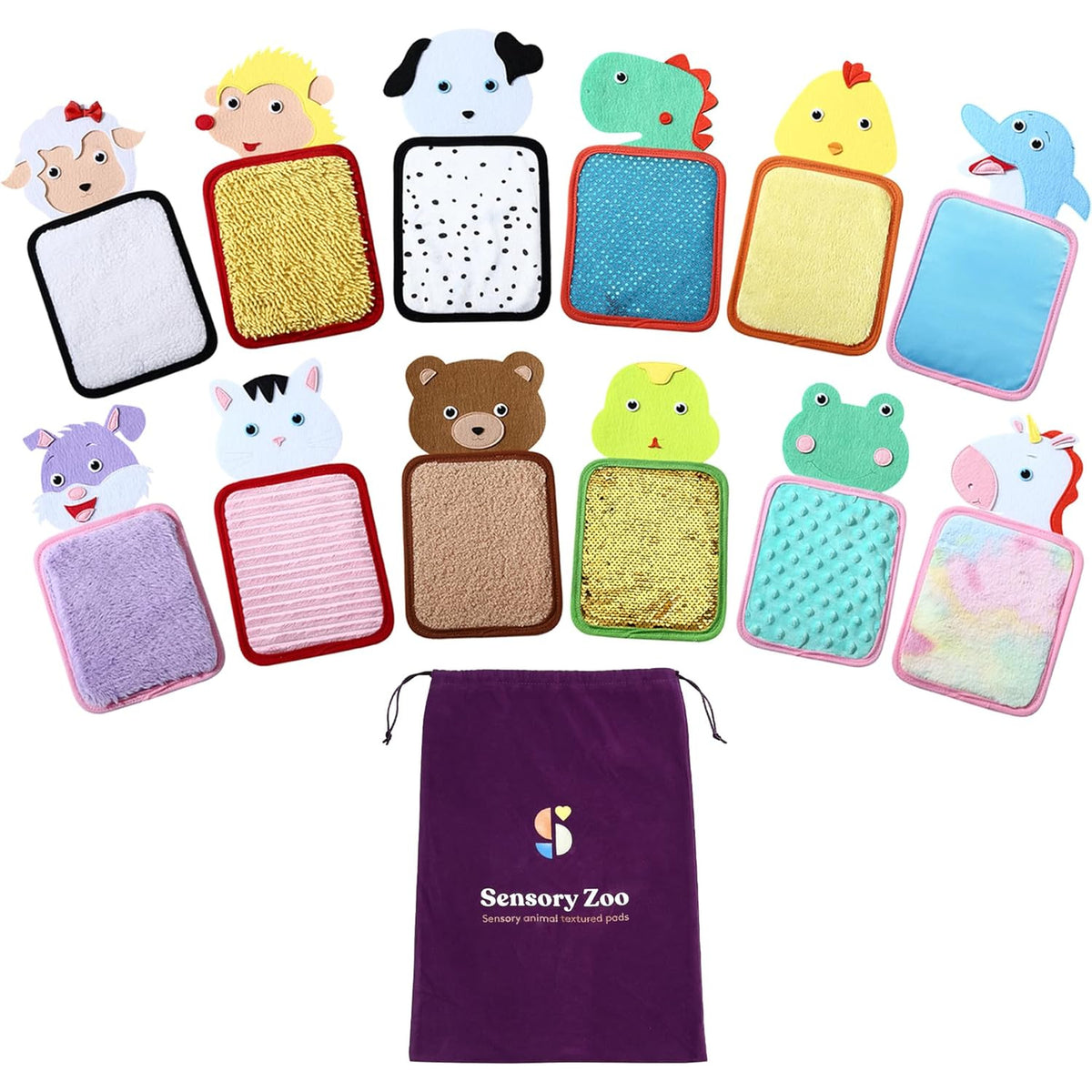 Special Supplies - Sensory Zoo Animal Mats, 12 Sets, Tactile Stimulation for Kids