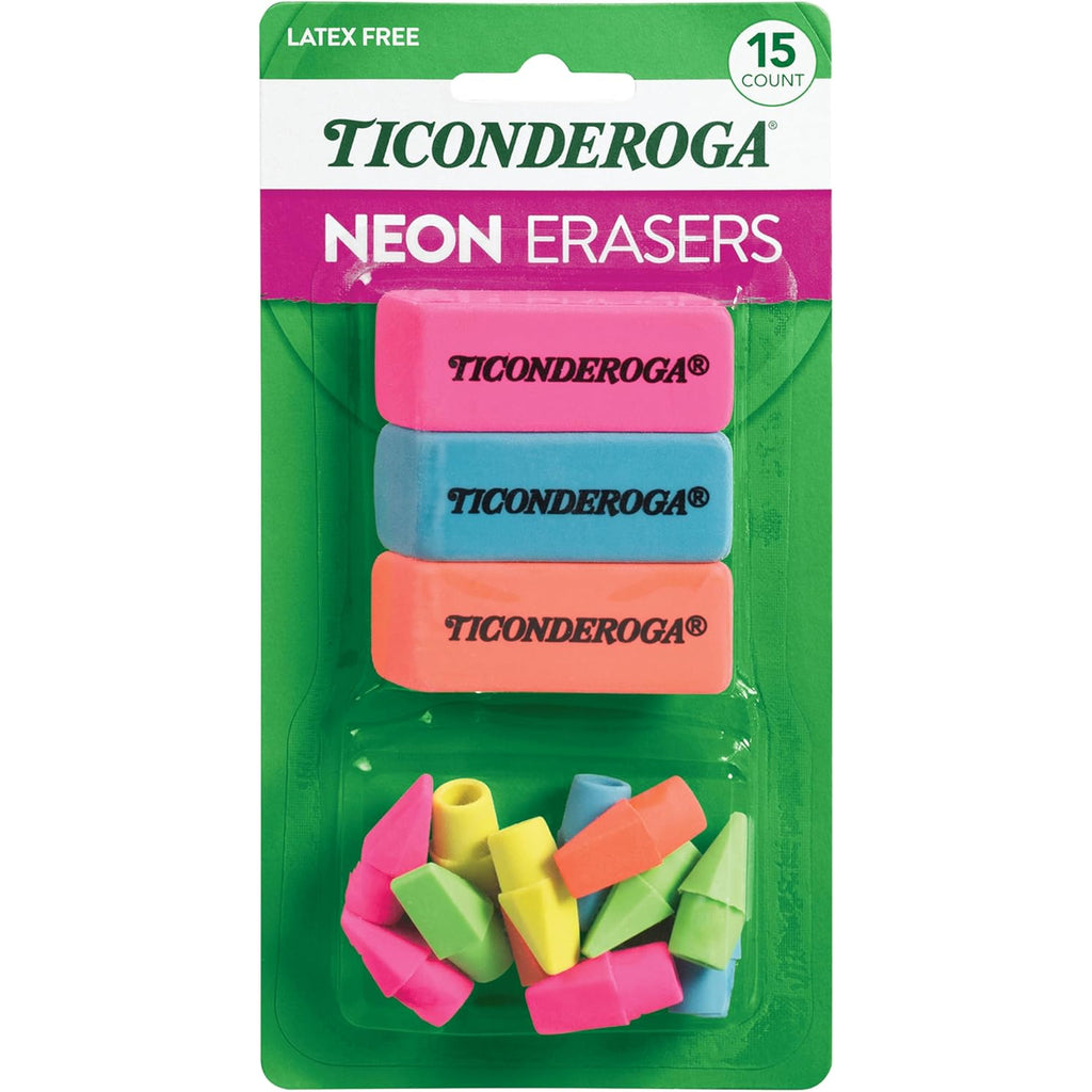 Ticonderoga Bundle (Set of 12 Pencils, Sharpener and Erasers Set)