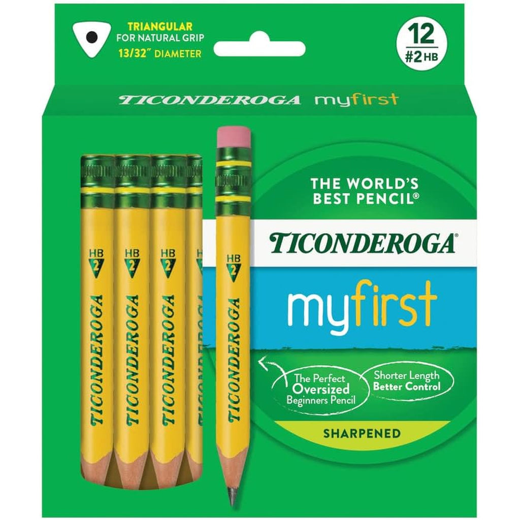 Ticonderoga Bundle (Set of 12 Pencils, Sharpener and Erasers Set)