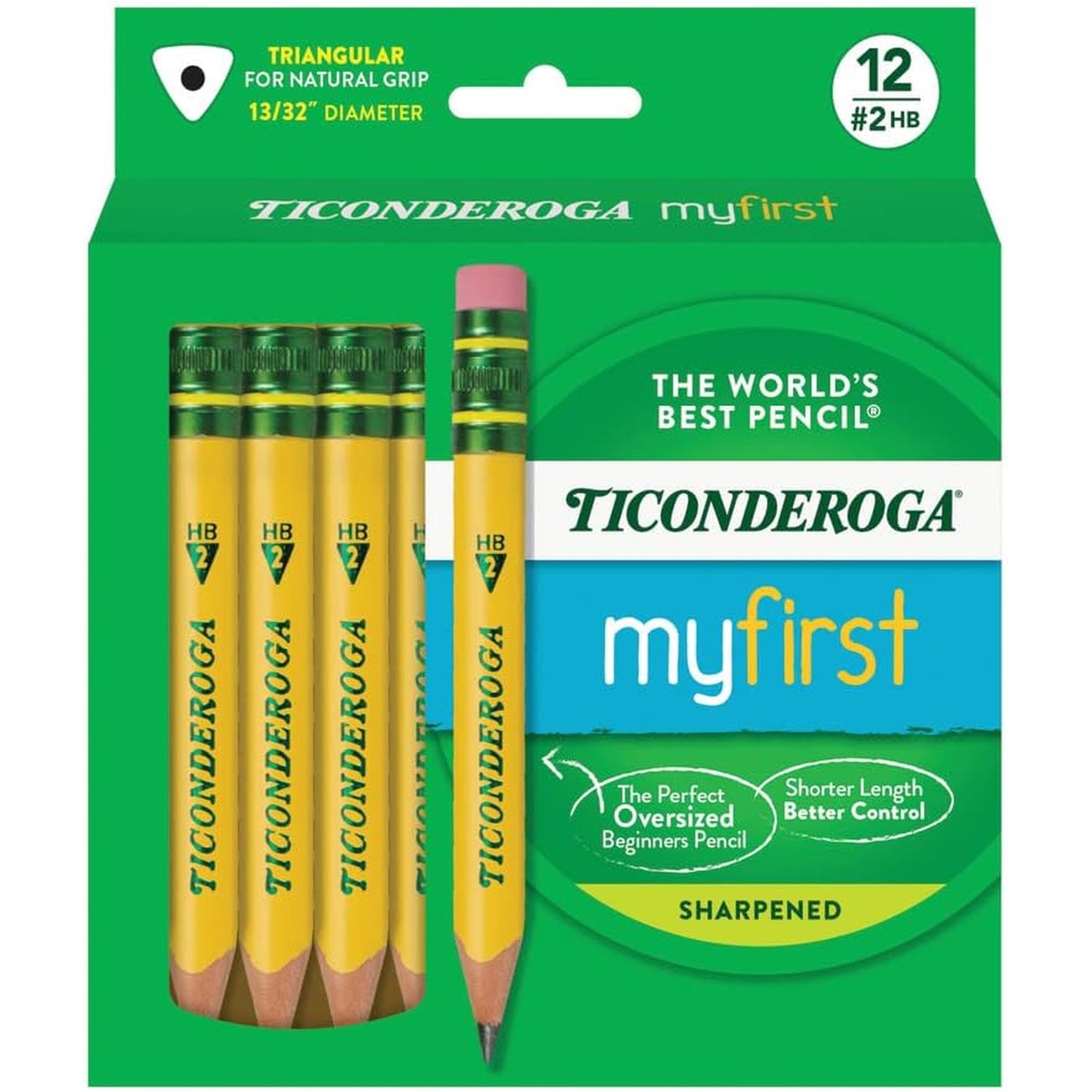Ticonderoga Bundle (Set of 12 Pencils, Sharpener and Erasers Set)