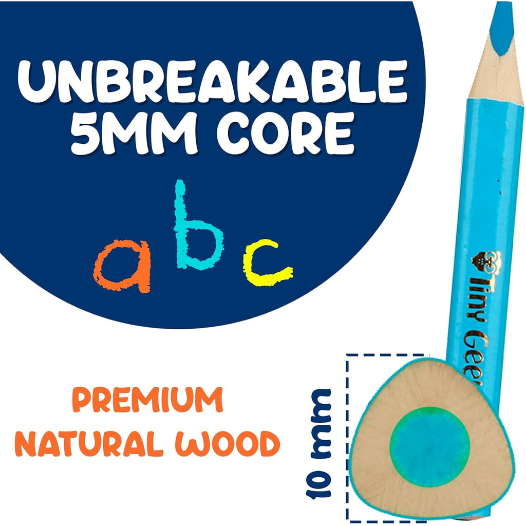 Jumbo Color Pencils Set For Kids - Short Fat Triangle Pencils for Kids Ages 3-7
