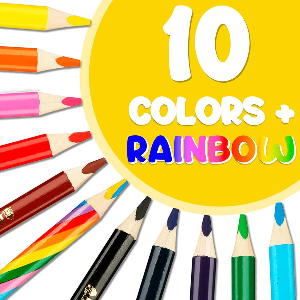 Jumbo Color Pencils Set For Kids - Short Fat Triangle Pencils for Kids Ages 3-7