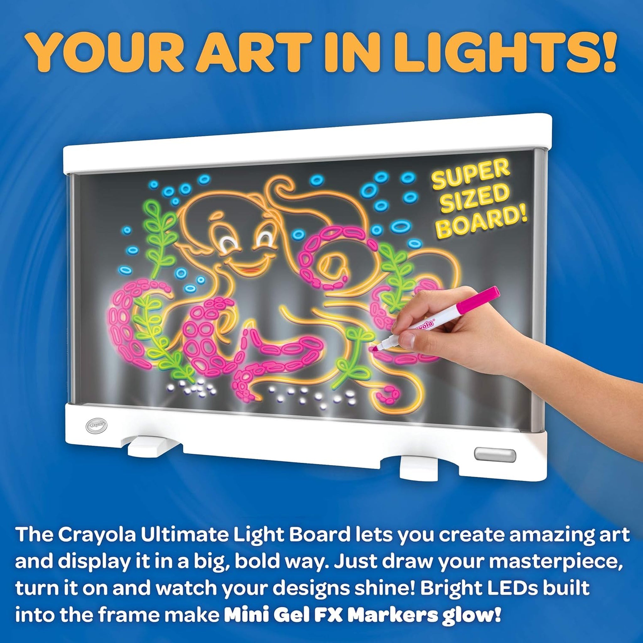 Ultimate Light Board - White, Kids Drawing Tablet, Gifts for Kids, LED Drawing Board, Sketching Art Projector