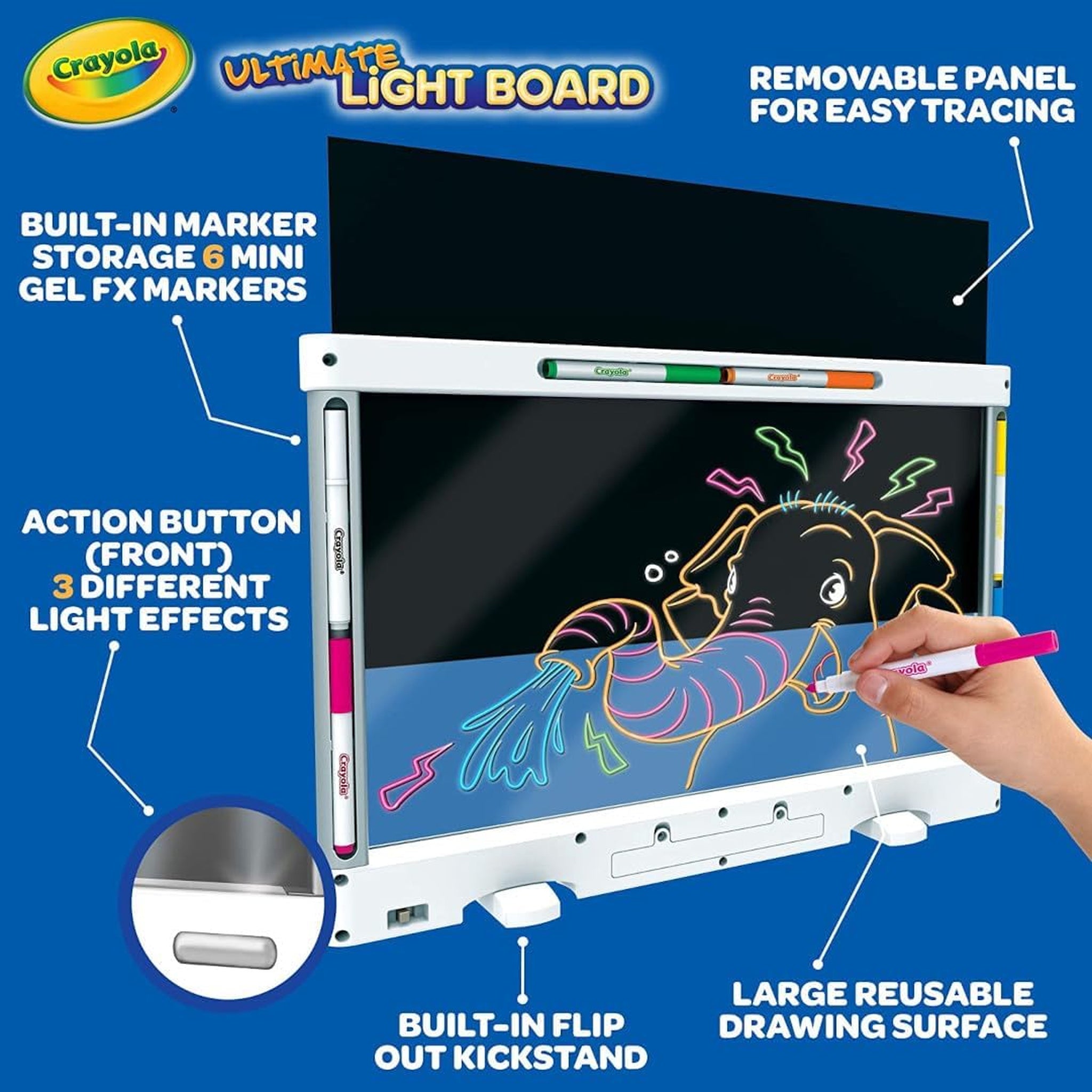 Ultimate Light Board - White, Kids Drawing Tablet, Gifts for Kids, LED Drawing Board, Sketching Art Projector