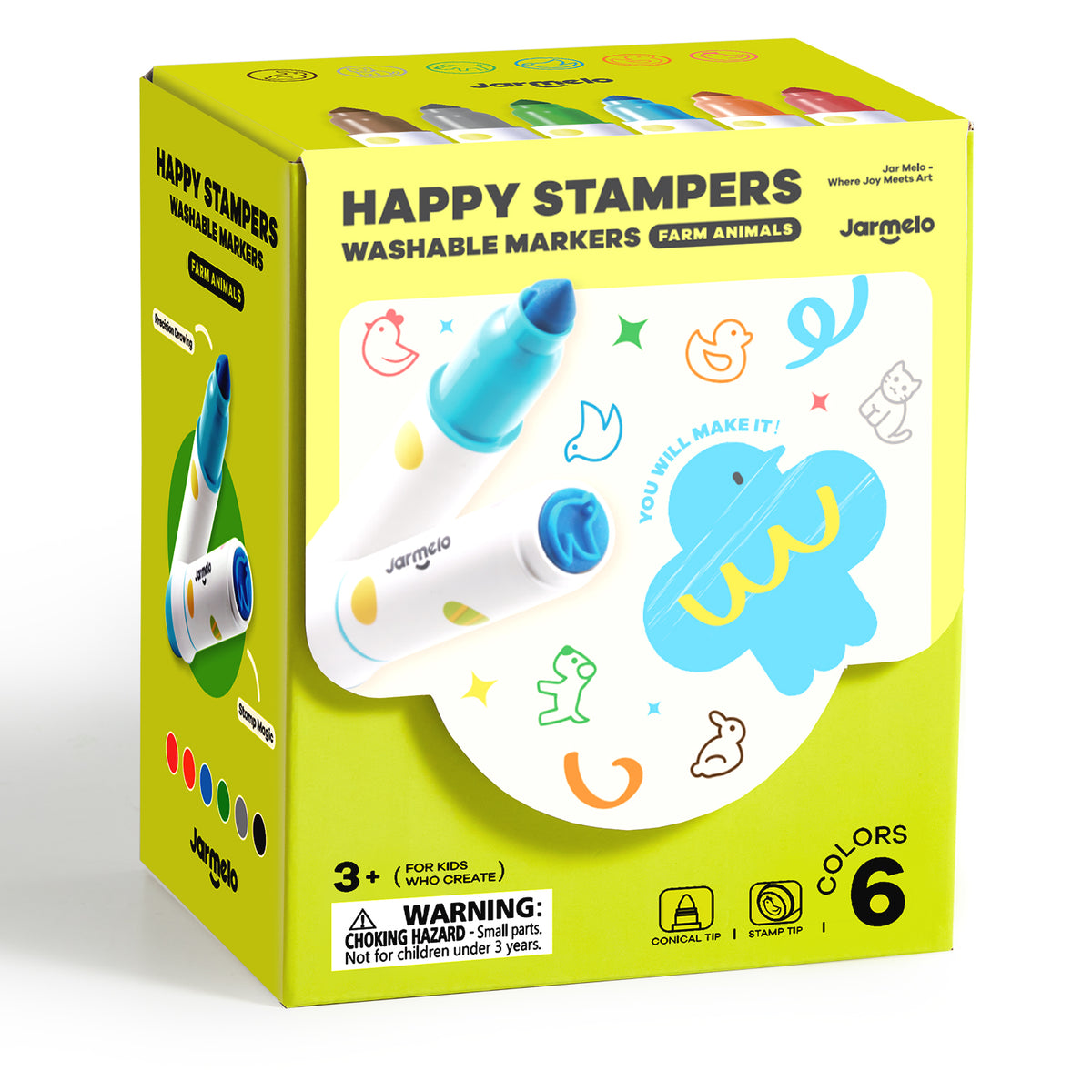 Jarmelo - Happy Stampers Washable Markers - (6 Ct.)