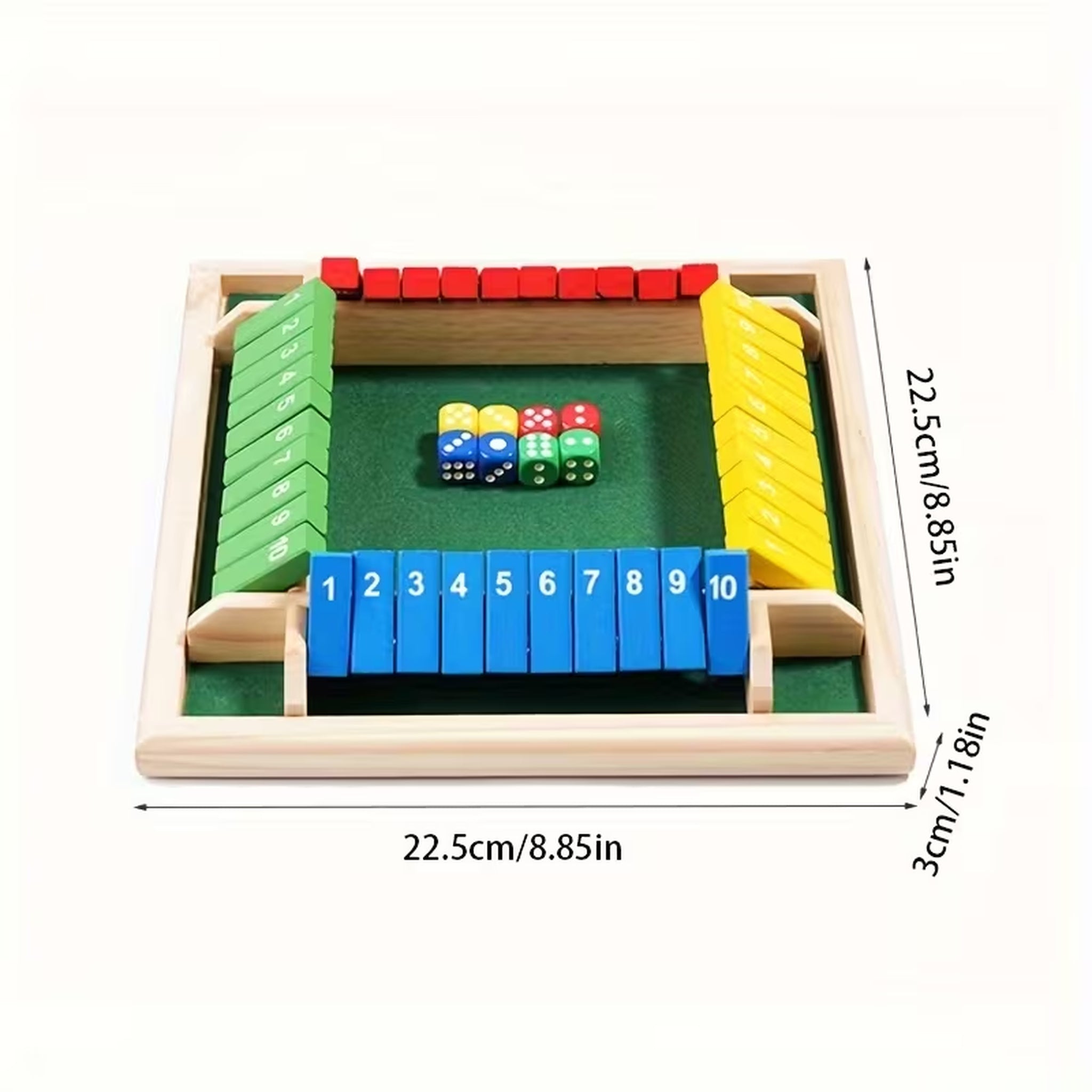 Wooden Number Dice Game Toy