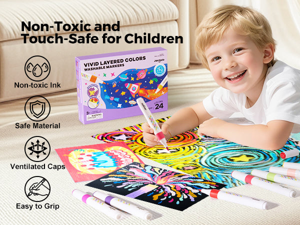 Jarmelo - Super Washable Blendable Markers (24 Ct.)