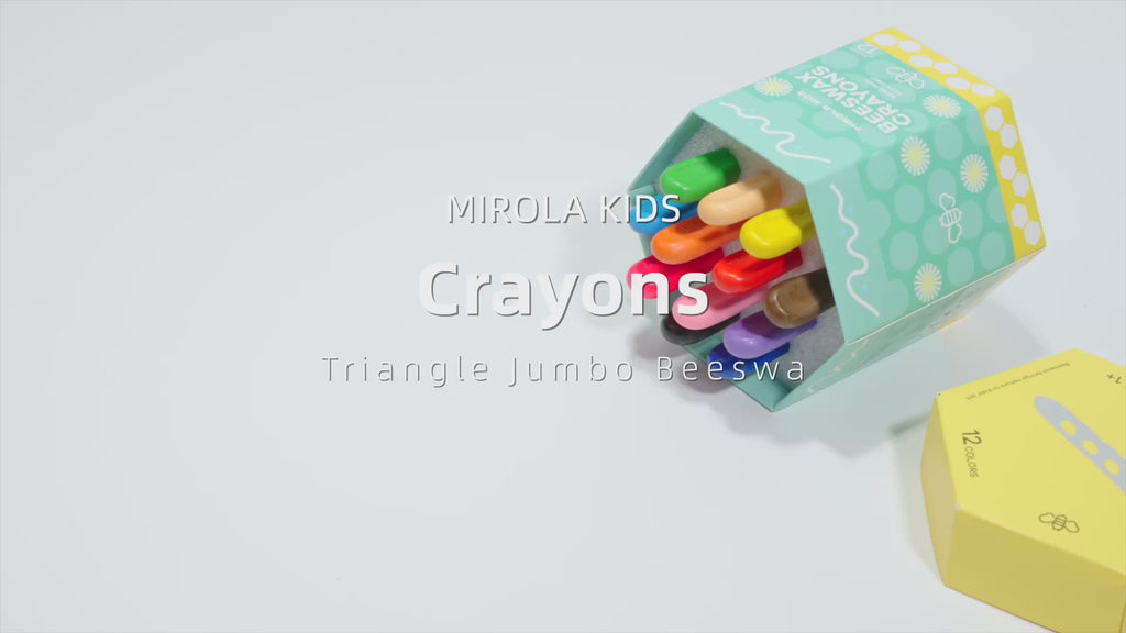 Jarmelo - Mess Free Beeswax Crayons for Toddlers, Washable Jumbo Crayons (24 Ct.)