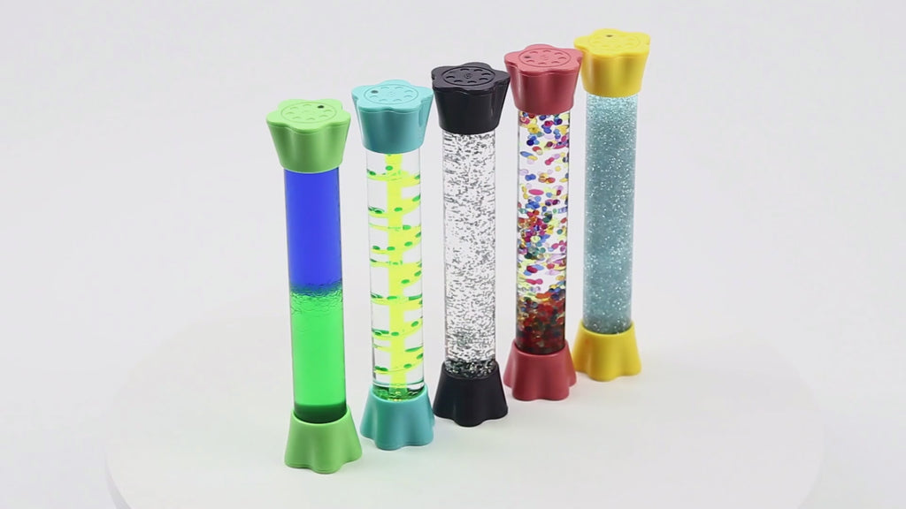 Special Supplies - Liquid Motion Bubbler Toy Cool Tubes 5-Pack Colorful Hourglass Timer with Droplet Movement